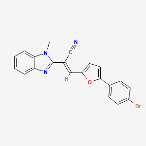 (E)-3-(5-(4-bromophenyl)furan-2-yl)-2-(1-methyl-1H-benzo[d]imidazol-2-yl)acrylonitrile