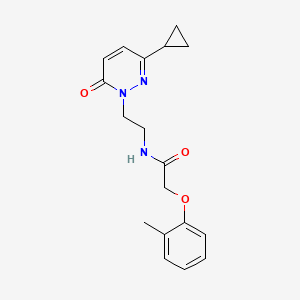 molecular formula C18H21N3O3 B2705083 N-(2-(3-cyclopropyl-6-oxopyridazin-1(6H)-yl)ethyl)-2-(o-tolyloxy)acetamide CAS No. 2034366-72-6