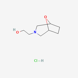 molecular formula C8H16ClNO2 B2705085 2-(8-氧代-3-氮杂双环[3.2.1]辛-3-基)乙醇；盐酸 CAS No. 2228677-82-3