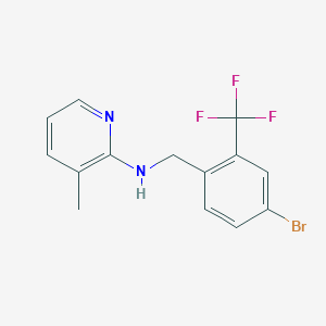 molecular formula C14H12BrF3N2 B2705087 N-[[4-Bromo-2-(trifluoromethyl)phenyl]methyl]-3-methylpyridin-2-amine CAS No. 1803582-47-9