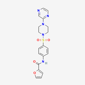 molecular formula C19H19N5O4S B2705090 N-(4-((4-(pyrazin-2-yl)piperazin-1-yl)sulfonyl)phenyl)furan-2-carboxamide CAS No. 1021077-11-1
