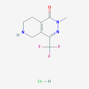 molecular formula C9H11ClF3N3O B2705092 2-甲基-4-(三氟甲基)-5,6,7,8-四氢吡啶并[3,4-d]吡啶-1-酮；盐酸 CAS No. 2361872-18-4