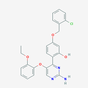2-(2-Amino-5-(2-ethoxyphenoxy)pyrimidin-4-yl)-5-((2-chlorobenzyl)oxy)phenol