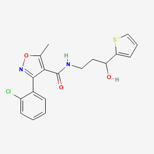 3-(2-chlorophenyl)-N-(3-hydroxy-3-(thiophen-2-yl)propyl)-5-methylisoxazole-4-carboxamide