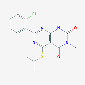 molecular formula C17H17ClN4O2S B2705100 7-(2-Chlorophenyl)-1,3-dimethyl-5-propan-2-ylsulfanylpyrimido[4,5-d]pyrimidine-2,4-dione CAS No. 893905-83-4