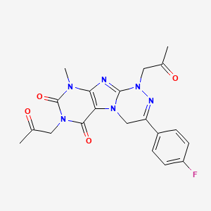 3-(4-Fluorophenyl)-9-methyl-1,7-bis(2-oxopropyl)-4H-purino[8,7-c][1,2,4]triazine-6,8-dione