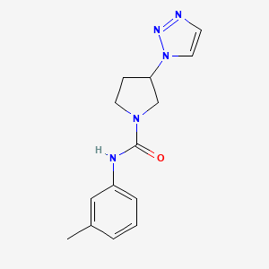 molecular formula C14H17N5O B2705107 N-(m-tolyl)-3-(1H-1,2,3-triazol-1-yl)pyrrolidine-1-carboxamide CAS No. 2200725-71-7