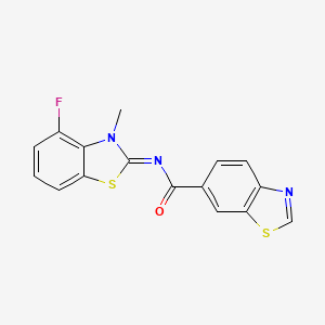 (E)-N-(4-fluoro-3-methylbenzo[d]thiazol-2(3H)-ylidene)benzo[d]thiazole-6-carboxamide