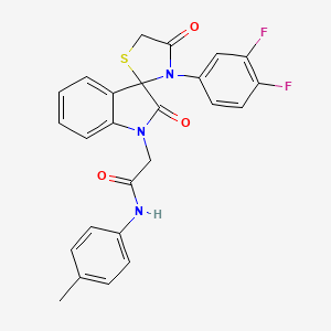 2-(3'-(3,4-difluorophenyl)-2,4'-dioxospiro[indoline-3,2'-thiazolidin]-1-yl)-N-(p-tolyl)acetamide