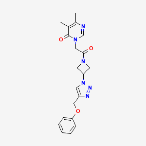 5,6-dimethyl-3-(2-oxo-2-(3-(4-(phenoxymethyl)-1H-1,2,3-triazol-1-yl)azetidin-1-yl)ethyl)pyrimidin-4(3H)-one
