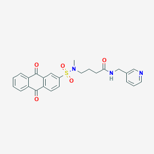 molecular formula C25H23N3O5S B2705126 4-(N-methyl-9,10-dioxo-9,10-dihydroanthracene-2-sulfonamido)-N-(pyridin-3-ylmethyl)butanamide CAS No. 941951-51-5