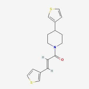 molecular formula C16H17NOS2 B2705127 (E)-3-(thiophen-3-yl)-1-(4-(thiophen-3-yl)piperidin-1-yl)prop-2-en-1-one CAS No. 1396890-79-1