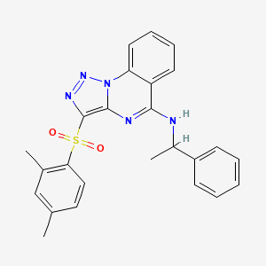 molecular formula C25H23N5O2S B2705138 3-[(2,4-二甲基苯基)磺酰基]-N-(1-苯乙基)[1,2,3]噻唑并[1,5-a]喹唑啉-5-胺 CAS No. 872197-16-5