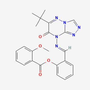 molecular formula C23H22N6O4 B2705139 (E)-2-(((6-(叔丁基)-7-氧代-[1,2,4]噻二唑并[4,3-b][1,2,4]噻嗪-8(7H)-基)亚甲基)甲基)苯基 2-甲氧基苯甲酸酯 CAS No. 540775-27-7