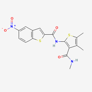 N-[4,5-dimethyl-3-(methylcarbamoyl)thiophen-2-yl]-5-nitro-1-benzothiophene-2-carboxamide