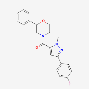 (3-(4-fluorophenyl)-1-methyl-1H-pyrazol-5-yl)(2-phenylmorpholino)methanone