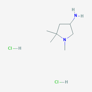 molecular formula C7H18Cl2N2 B2705158 1,5,5-Trimethylpyrrolidin-3-amine;dihydrochloride CAS No. 2305252-71-3