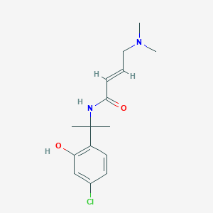 molecular formula C15H21ClN2O2 B2705160 (E)-N-[2-(4-Chloro-2-hydroxyphenyl)propan-2-yl]-4-(dimethylamino)but-2-enamide CAS No. 2411333-98-5