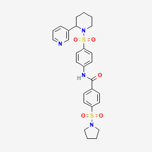 N-[4-(2-pyridin-3-ylpiperidin-1-yl)sulfonylphenyl]-4-pyrrolidin-1-ylsulfonylbenzamide