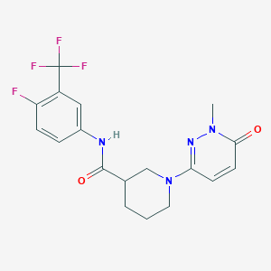 molecular formula C18H18F4N4O2 B2705175 N-(4-氟-3-(三氟甲基)苯基)-1-(1-甲基-6-氧代-1,6-二氢吡啶-3-基)哌啶-3-甲酰胺 CAS No. 1396859-45-2