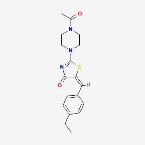 (E)-2-(4-acetylpiperazin-1-yl)-5-(4-ethylbenzylidene)thiazol-4(5H)-one