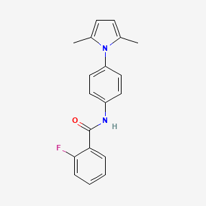 molecular formula C19H17FN2O B2705177 N-[4-(2,5-二甲基-1H-吡咯-1-基)苯基]-2-氟苯甲酰胺 CAS No. 866156-47-0