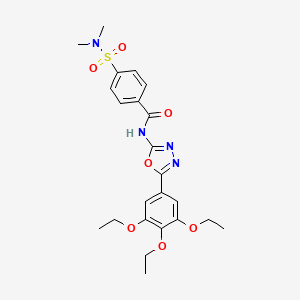 molecular formula C23H28N4O7S B2705178 4-(dimethylsulfamoyl)-N-[5-(3,4,5-triethoxyphenyl)-1,3,4-oxadiazol-2-yl]benzamide CAS No. 533871-56-6