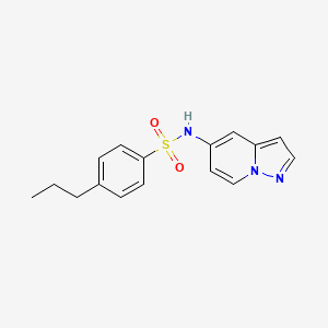 molecular formula C16H17N3O2S B2705179 4-propyl-N-(pyrazolo[1,5-a]pyridin-5-yl)benzenesulfonamide CAS No. 2034403-86-4