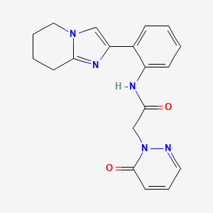 molecular formula C19H19N5O2 B2705184 2-(6-oxopyridazin-1(6H)-yl)-N-(2-(5,6,7,8-tetrahydroimidazo[1,2-a]pyridin-2-yl)phenyl)acetamide CAS No. 2034463-46-0