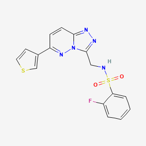 2-fluoro-N-((6-(thiophen-3-yl)-[1,2,4]triazolo[4,3-b]pyridazin-3-yl)methyl)benzenesulfonamide