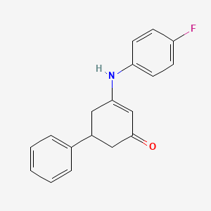 3-[(4-Fluorophenyl)amino]-5-phenylcyclohex-2-en-1-one