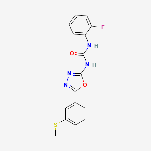 molecular formula C16H13FN4O2S B2705190 1-(2-氟苯基)-3-(5-(3-(甲硫基)苯基)-1,3,4-噁二唑-2-基)脲 CAS No. 1226437-84-8