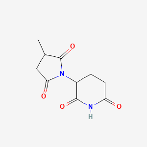 molecular formula C10H12N2O4 B2705193 3-(3-Methyl-2,5-dioxopyrrolidin-1-yl)piperidine-2,6-dione CAS No. 1489604-10-5