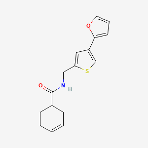 N-[[4-(Furan-2-yl)thiophen-2-yl]methyl]cyclohex-3-ene-1-carboxamide