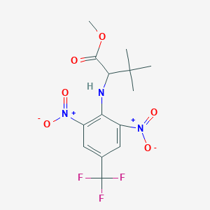 molecular formula C14H16F3N3O6 B2705201 Methyl 2-[2,6-dinitro-4-(trifluoromethyl)anilino]-3,3-dimethylbutanoate CAS No. 477768-39-1