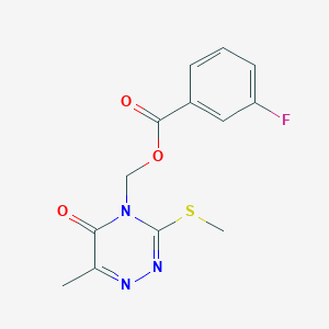 molecular formula C13H12FN3O3S B2705202 (6-甲基-3-甲硫基-5-氧代-1,2,4-三唑-4-基)甲基 3-氟苯甲酸酯 CAS No. 877642-76-7