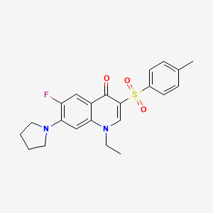 molecular formula C22H23FN2O3S B2705203 1-ethyl-6-fluoro-7-(pyrrolidin-1-yl)-3-tosylquinolin-4(1H)-one CAS No. 892762-32-2