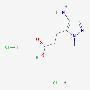 molecular formula C7H13Cl2N3O2 B2705204 3-(4-amino-1-methyl-1H-pyrazol-5-yl)propanoic acid dihydrochloride CAS No. 2138021-28-8