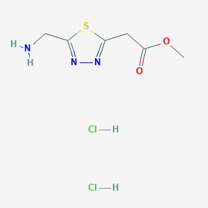 molecular formula C6H11Cl2N3O2S B2705208 甲基 2-[5-(氨基甲基)-1,3,4-噻二唑-2-基]乙酸酯;二盐酸盐 CAS No. 2416243-17-7