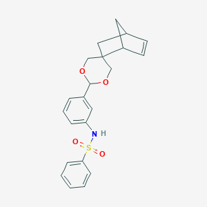 molecular formula C22H23NO4S B270521 N-(3-spiro[bicyclo[2.2.1]hept-5-ene-2,5'-[1,3]dioxan]-2'-ylphenyl)benzenesulfonamide 