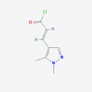 molecular formula C8H9ClN2O B2705210 (2E)-3-(1,5-二甲基-1H-吡唑-4-基)-丙烯酰氯 CAS No. 512809-22-2