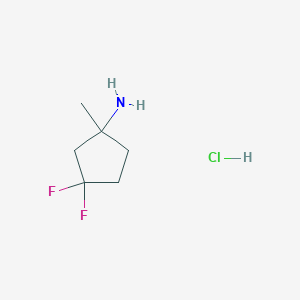 molecular formula C6H12ClF2N B2705211 3,3-二氟-1-甲基环戊胺盐酸盐 CAS No. 2155856-54-3