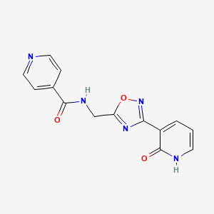 molecular formula C14H11N5O3 B2705218 N-((3-(2-oxo-1,2-dihydropyridin-3-yl)-1,2,4-oxadiazol-5-yl)methyl)isonicotinamide CAS No. 1903688-21-0