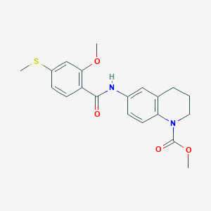 molecular formula C20H22N2O4S B270522 methyl 6-{[2-methoxy-4-(methylsulfanyl)benzoyl]amino}-3,4-dihydro-1(2H)-quinolinecarboxylate 