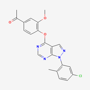 1-(4-((1-(5-chloro-2-methylphenyl)-1H-pyrazolo[3,4-d]pyrimidin-4-yl)oxy)-3-methoxyphenyl)ethanone