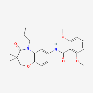 molecular formula C23H28N2O5 B2705224 N-(3,3-dimethyl-4-oxo-5-propyl-2,3,4,5-tetrahydrobenzo[b][1,4]oxazepin-7-yl)-2,6-dimethoxybenzamide CAS No. 921563-36-2