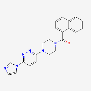 molecular formula C22H20N6O B2705227 (4-(6-(1H-imidazol-1-yl)pyridazin-3-yl)piperazin-1-yl)(naphthalen-1-yl)methanone CAS No. 1706005-29-9