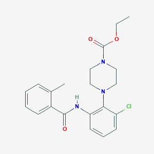 molecular formula C21H24ClN3O3 B270523 Ethyl 4-{2-chloro-6-[(2-methylbenzoyl)amino]phenyl}-1-piperazinecarboxylate 
