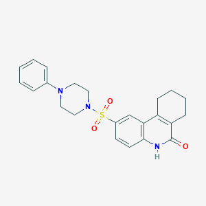 molecular formula C23H25N3O3S B270524 2-[(4-phenylpiperazin-1-yl)sulfonyl]-7,8,9,10-tetrahydrophenanthridin-6(5H)-one 