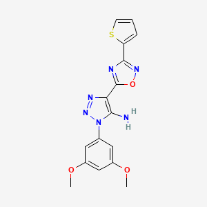 molecular formula C16H14N6O3S B2705242 1-(3,5-二甲氧基苯基)-4-(3-(噻吩-2-基)-1,2,4-噁二唑-5-基)-1H-1,2,3-三唑-5-胺 CAS No. 892749-43-8